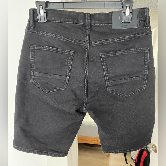 Black denim jean shorts, long inseam (Bermuda) and mid-rise - Picture 2 of 2
